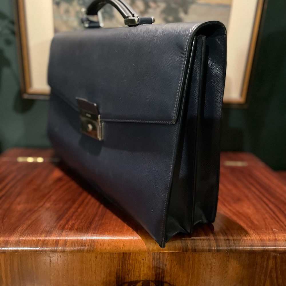 2012 excellent condition PRADA Baltic Blue Briefcase - Picture 4 of 5